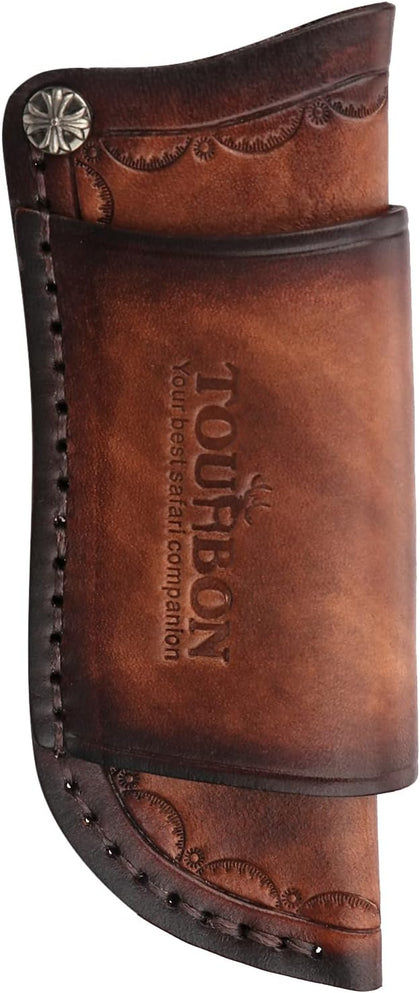 Leather Knife Sheath with Dual Carry,Folding/Fixed Blade Knives EDC Holster | Vertical/Horizontal Belt Carry