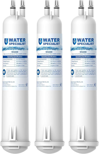 EDR3RXD1 Water Filter, Replacement for 4396841, 3 Pack | Replacement for Everydrop Filter 3, 4396710, Kenmore