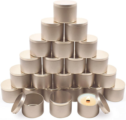 24-Pack 8oz Candle Tins with Lids, Metal Candle Jars for Candle Making, Empty Containers Vessels Bulk for Small