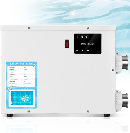 5.5KW 220V 25A Electric Pool Heater for Swimming Pool, Hot Tub & Spa Heater with Digital Touch Screen Thermostat