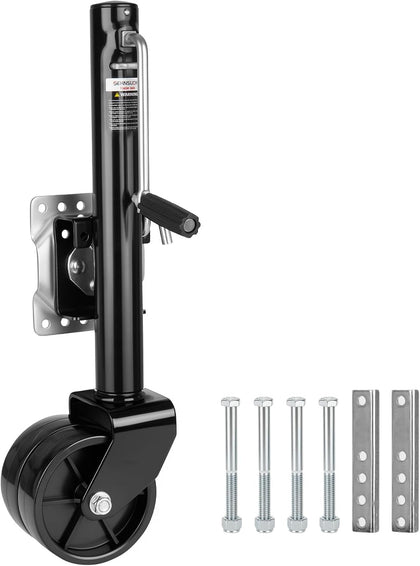 Trailer Jack with Wheel, 2000lbs Swivel Boat Trailer Jack, 10" Lift, Bolt-on Tongue Trailer Jacks for RVs, Boats and
