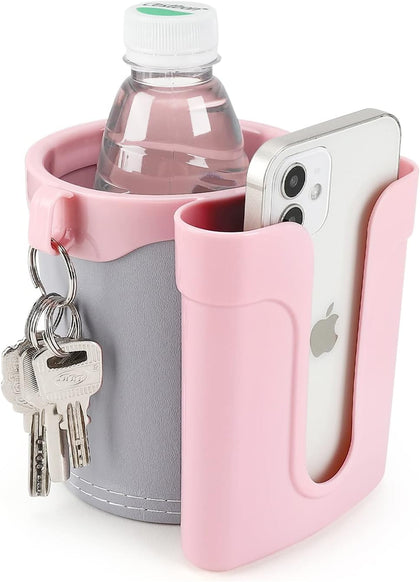 3-in-1 Bike Cup Holder with Cell Phone Keys Holder, Bike Water Bottle Holders, Universal Bar Drink Cup Can Holder for