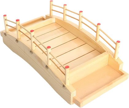 Wooden Arch Bridge Sushi Boat Serving Tray, Sushi Bridge Serving Plate Food Platter for Restaurant or Home (53 x 24 x