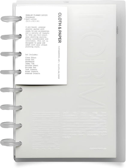FORMA Modular Planner System – Premium Discbound Half Letter Undated Planner with Clear Discs, Covers, Dividers