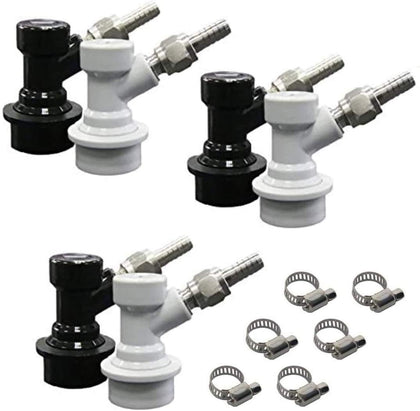 Corny Keg Quick Disconnect CO2 Ball Lock with Swivel Nut and Worm Clamps for Cornelius Keg Home Brewing