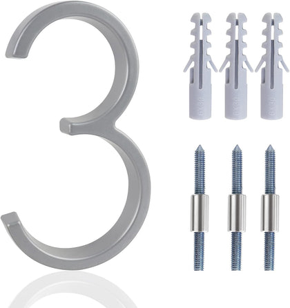5 Inch House Numbers for Outside, Metal Modern Floating House Numbers, Garden Door Mailboxs Decor Number with Nail
