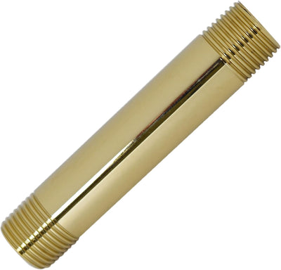D12104-01 ½” x 4" IPS Brass Pipe Nipple, Polished Brass