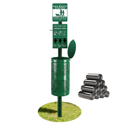 10 Gallon Outdoor Dog Waste Station, Outside Pet Poop Trash Can