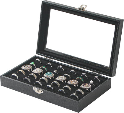 Ring Organizer Box for Jewelry,Rings Cufflinks Storage Case,Small Jewelry Box for Travel, Pretty Gifts for