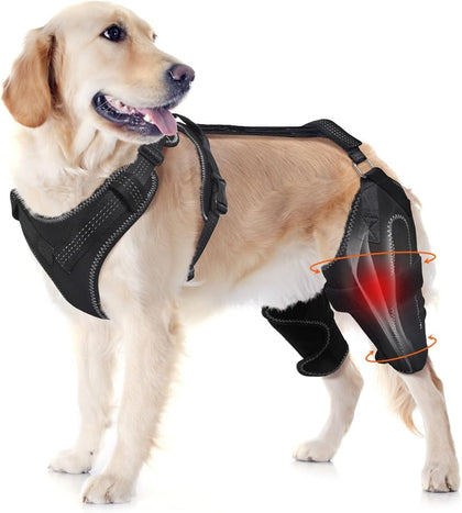 Dog Knee Brace–Rear Leg Support for Luxating Patella,Both Legs-XL