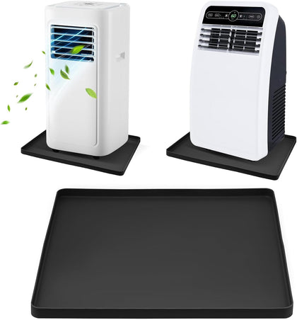 Portable AC Drip Pan, 20''x16'' Portable Air Conditioner Drip Pan, Prevent Water Leakage and Protect Floor & Carpet, Non-Slip Soft Silicone Mat with Raised Edge, for Under Portable AC Unit Drip Tray