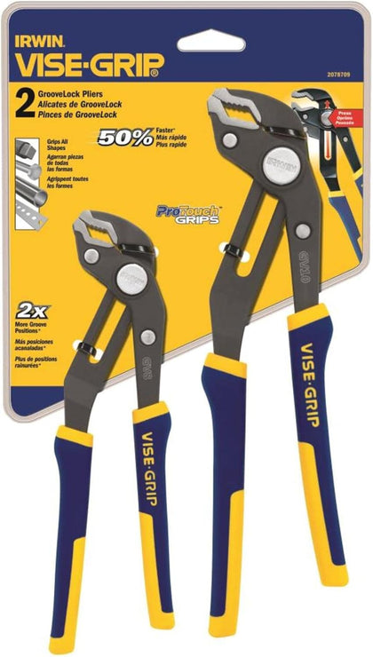 Tools Vise-Grip GrooveLock Pliers Set, V-Jaw, 2 Piece, 2078709
