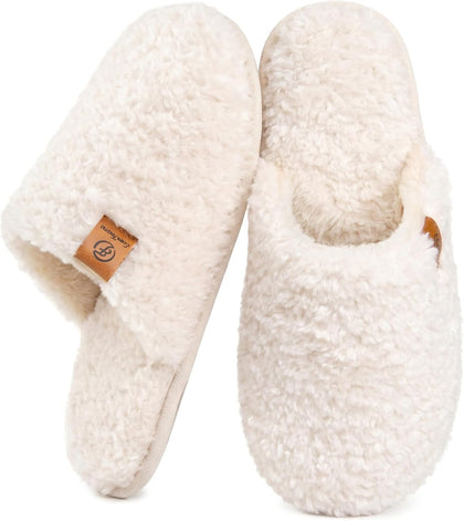 Women's Fuzzy Slippers Warm Cozy Memory Foam Indoor House Shoes |