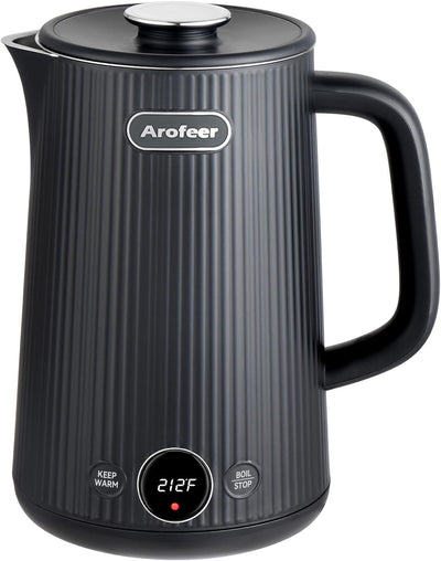 Electric Kettle Temperature Control, 1.7L Stainless Steel Electric Tea Kettle with LED Display, 5 Presets, 4-Hour
