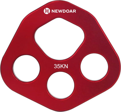 Descender Plate 20KN Paw Rigging Plate 4 Holes Rock Climbing Gear(4 holes/20KN Red)