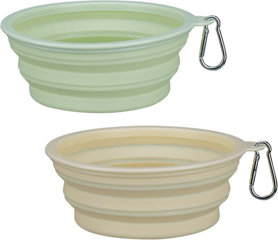 2-Pack Collapsible Dog Bowls 22oz, Large Breed Portable Pet Water&Food Bowl