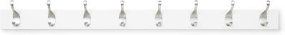 Wall Mounted Modern Coat Rack for Entryway and Bedroom with Versatile Storage Hooks, Rectangular, 8-Hook, White |