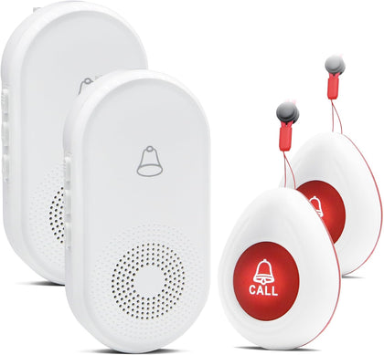 Wireless Caregiver Pager SOS Call Button for Elderly Monitoring 1000+ Feet Life Alert,Emergency Alert System Call