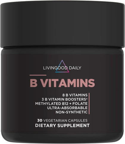Vitamin B Complex Capsules for Men and Women, Methylated B12 & Folate, 11 Active Forms Including B1 B2 B3 B5 B6 &