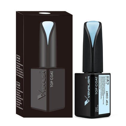 VENALISA 15ML No Wipe Tempered Top Coat - Scratch Resistant High Gloss Soak Off Gel Nail Polish Finish Long Lasting