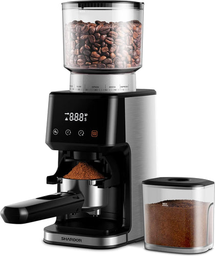 Conical Burr Espresso Coffee Grinder Electric with Precision Timer 2.0, Touchscreen Adjustable Burr Mill with 51