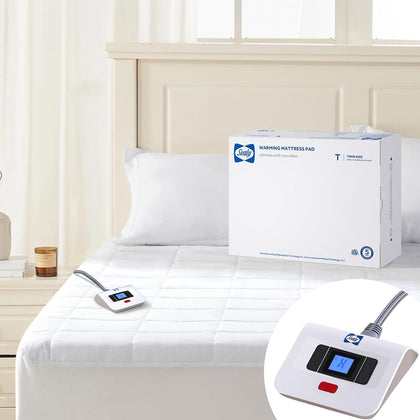 Electric Mattress Pad Twin Size 10 Heat Settings Machine Washable | Heated Mattress Pad 39"x75" Bed Warmer with