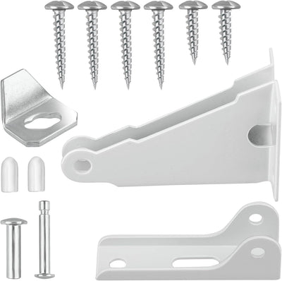 Screen Door Closer Kit, Storm Door Closer Bracket Replacement Parts Compatible with Wright Products Andersen/Emco/Larson/40201/Pella, Screen Door Mounting Brackets, Pins and Mounting Screws (White)