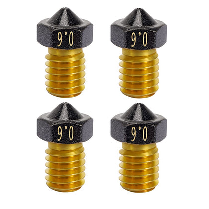 4-Pack Non Stick PTFE Coated m6 Nozzle 0.6mm Compatible with Anycubic Kobra Mega S X Chiron, Prusa i3 MK3S Prusa Mini
