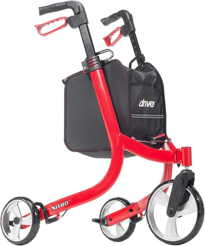 Nitro 3 Wheel Rollator Walker, Ultra Lightweight Rollator Walker with Wheels, Folding Rollator for Seniors and
