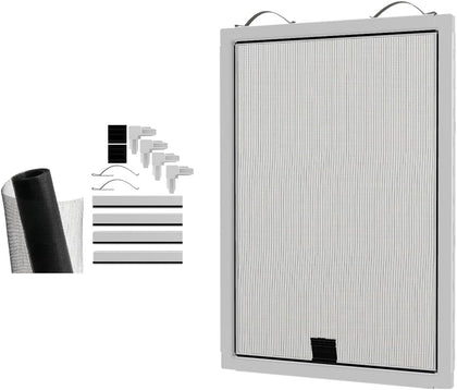 Window Screen Replacement Kit, 36", 48" and 60" Window Frames, White or Bronze, with Screen Mesh Roll. Easy