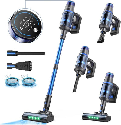 V25 Cordless Vacuum Cleaner, 680W 60Kpa Powerful Stick Vacuum with Dust Sensor, Digital Display, 4000mAh Rechargeable