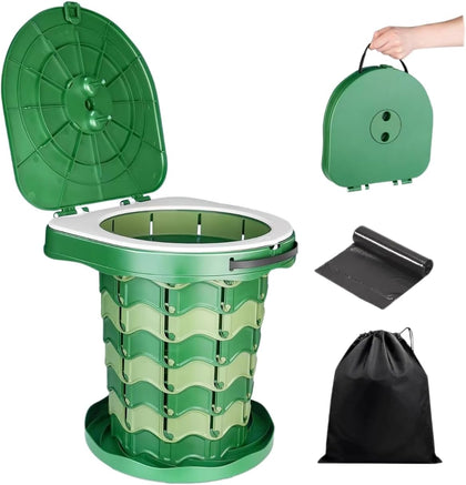 Portable Toilet Kit, Portable Camping Toilet with Pop-Up Privacy Tent with 12 Toilet Bags, Tents Washable Outdoor