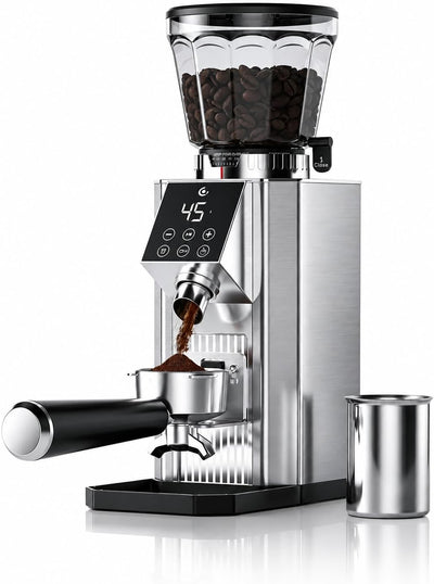 Conical Burr Coffee Grinder, Espresso Grinder with 45 Grind Settings, Anti-Static Electric Coffee Bean Mill with