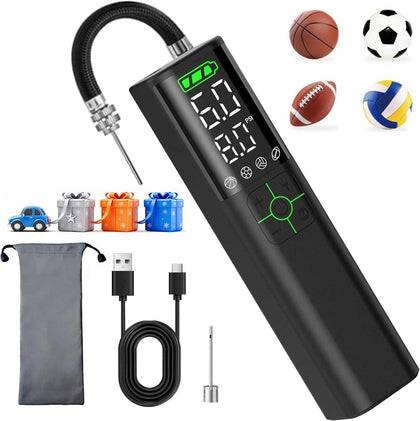 Z10 Electric Ball Pump for Sport Ball,2000mAh 15 PSI Portable Automatic Air Pump Fast Ball Inflator with 2