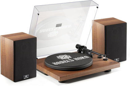 Vinyl Record Player Hi Fi System with Stereo Bookshelf Speakers | Bluetooth Turntable, Built-in Phono Preamp, Belt