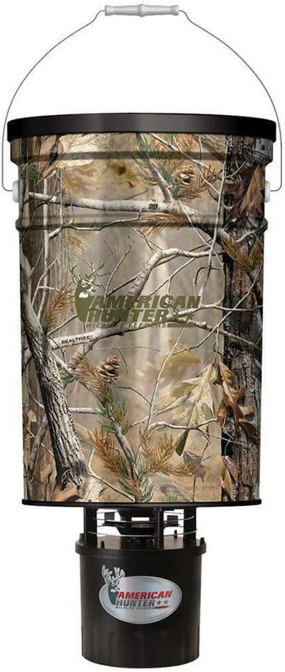 50 LB Hanging Feeder Hunting Durable Lightweight Camo Metal Game Feeder with Automatic Delivery System with XD-Pro Kit
