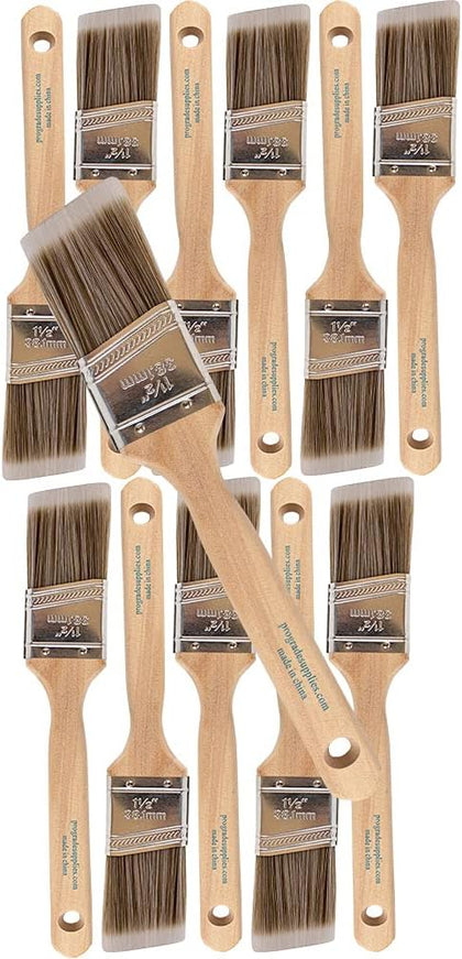 Paint Brushes - 12Ea 1.5" Angle Brushes