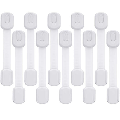 Child Safety Cabinet Locks - (10 Pack) Baby Proofing Latches to Drawer Door Fridge Oven Toilet Seat Kitchen Cupboard