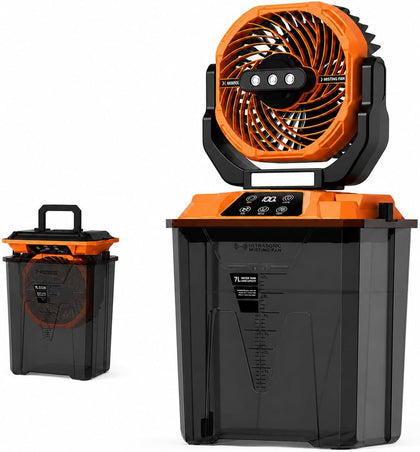 Portable Misting Fan for Patio, Outdoor Cooling Fan, 7L Water Tank, 20000mAh Battery, Remote Control, 1-12H Timer
