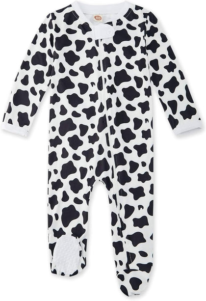 Baby Girls Boys Footed Pajamas One-Piece Sleeper Snug Fit Sleep and Play Zip Front Footie Romper 0-12 Month