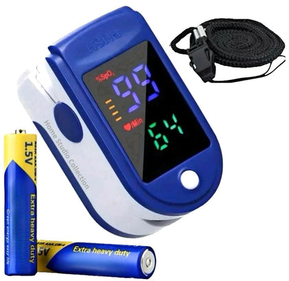Finger Pulse Oximeter Larger Display Blood Oxygen Monitor with Batteries and Lanyard Included Fingertip Pulse