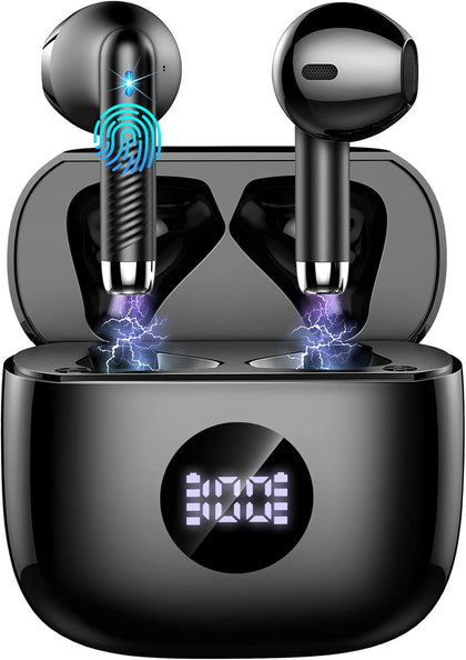 Wireless Earbuds, Bluetooth 5.4 Ear Buds LED Power Display Headphones Bass Stereo, Bluetooth Earbuds in-Ear Noise