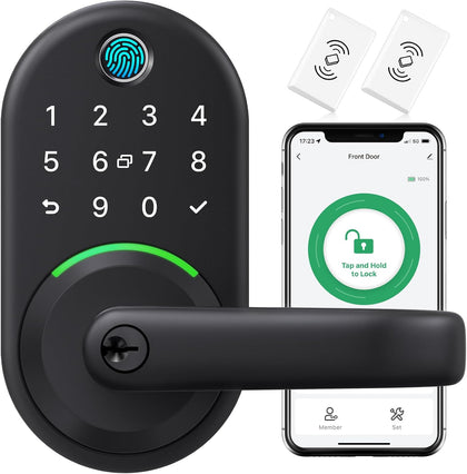 Smart Door Handle Lock with Keypad: Yamiry Fingerprint Smart Knob - Keyless Entry Digital Lock for Front Door