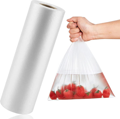 16'' x 20'' Plastic Produce Bags on a Roll, Clear, Food Storage Bags for Bread, Vegetable, Fruits and Meat, 350