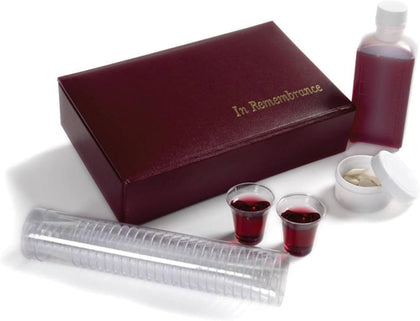 Broadman Portable Communion Set, Maroon, 25 Cups
