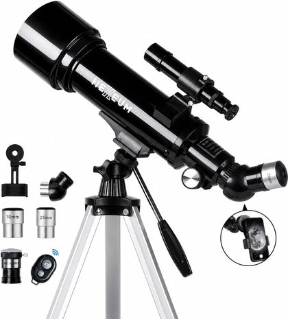 70mm 500mm Telescope for Kids & Beginners, AZ Mount Moon Viewing | 70mm 500mm telescope for kids and beginners; fully