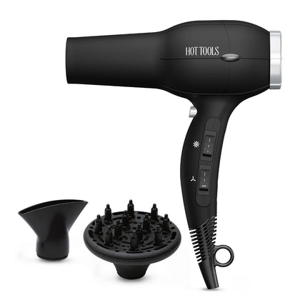 Pro Artist 1875 Watt Turbo Ionic Salon Hair Dryer, Black | High Airflow for Fast Drying, Lightweight Design, Frizz