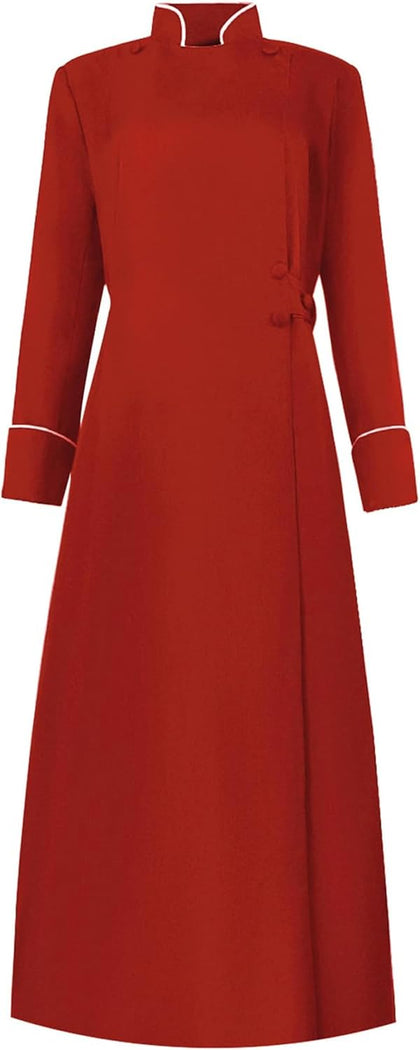Women Clergy Robe Church Cassock Minister Gown Choir Pastor Costume Outfit Pulpit Service Vestment Dress