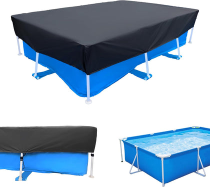 10 x 6 FT Rectangular Pool Cover 118x79 inch Rectangle Swimming Pool Covers 9.8 ft x 6.6 ft Black Pools Cover with