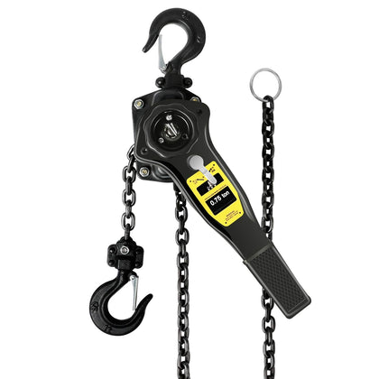 Manual Lever Hoist Come Along 3/4 TON 1650 LBS Capacity 10FT Lift 2 Heavy Duty Hooks Commercial Grade Steel for